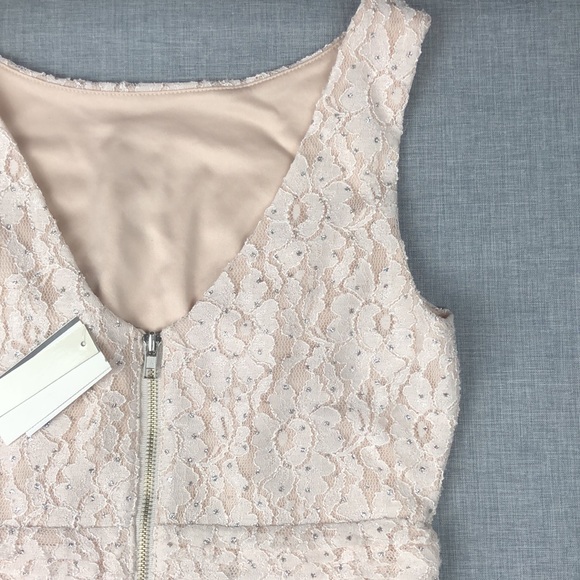 Speechless Blush Glitter Lace A-Line Dress Juniors Size 7 Homecoming Prom - Picture 6 of 6